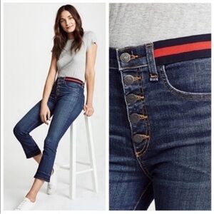 Stylish Blue Jeans with Red Stripe